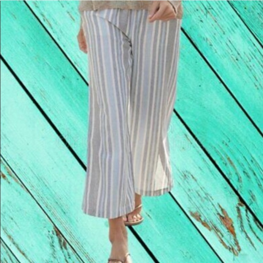 Striped Wide-Leg Pants/Crops